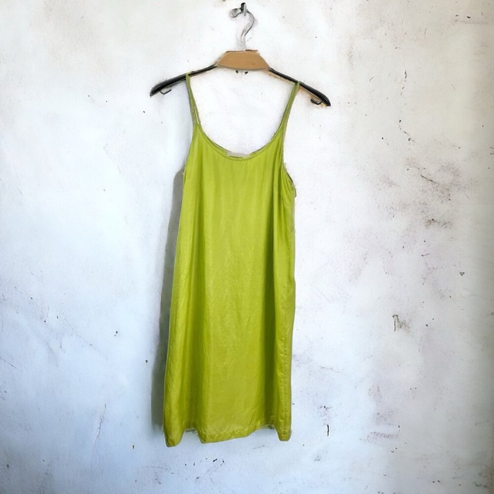 Stefanel Bright Green 100% Silk Slip Size 8